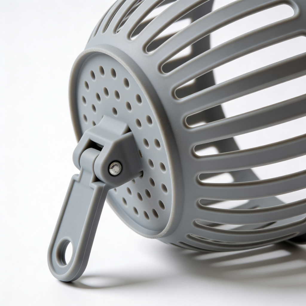 kitchengadget Kitchen Gizmo Snap N' Strain - Silicone Pasta Strainer Clip-On for Pots and Pans - Heat Resistant Colander for Vegetables and Noodles - Kitchen Gadgets for Cooking - Space-Saving Design - Gray