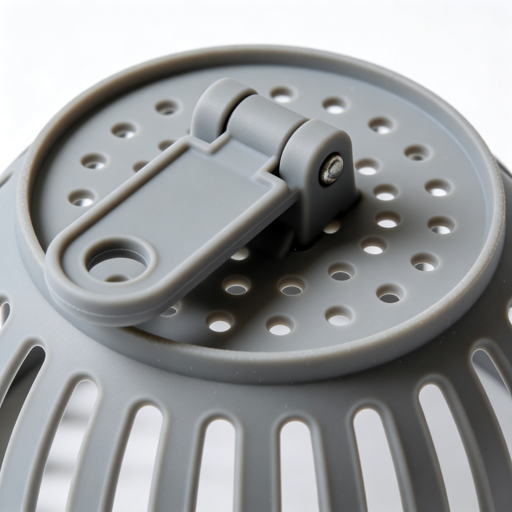 kitchengadget Kitchen Gizmo Snap N' Strain - Silicone Pasta Strainer Clip-On for Pots and Pans - Heat Resistant Colander for Vegetables and Noodles - Kitchen Gadgets for Cooking - Space-Saving Design - Gray