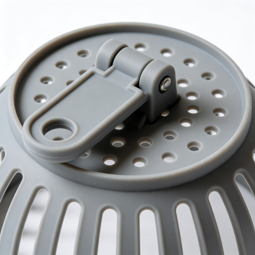 kitchengadget Kitchen Gizmo Snap N' Strain - Silicone Pasta Strainer Clip-On for Pots and Pans - Heat Resistant Colander for Vegetables and Noodles - Kitchen Gadgets for Cooking - Space-Saving Design - Gray