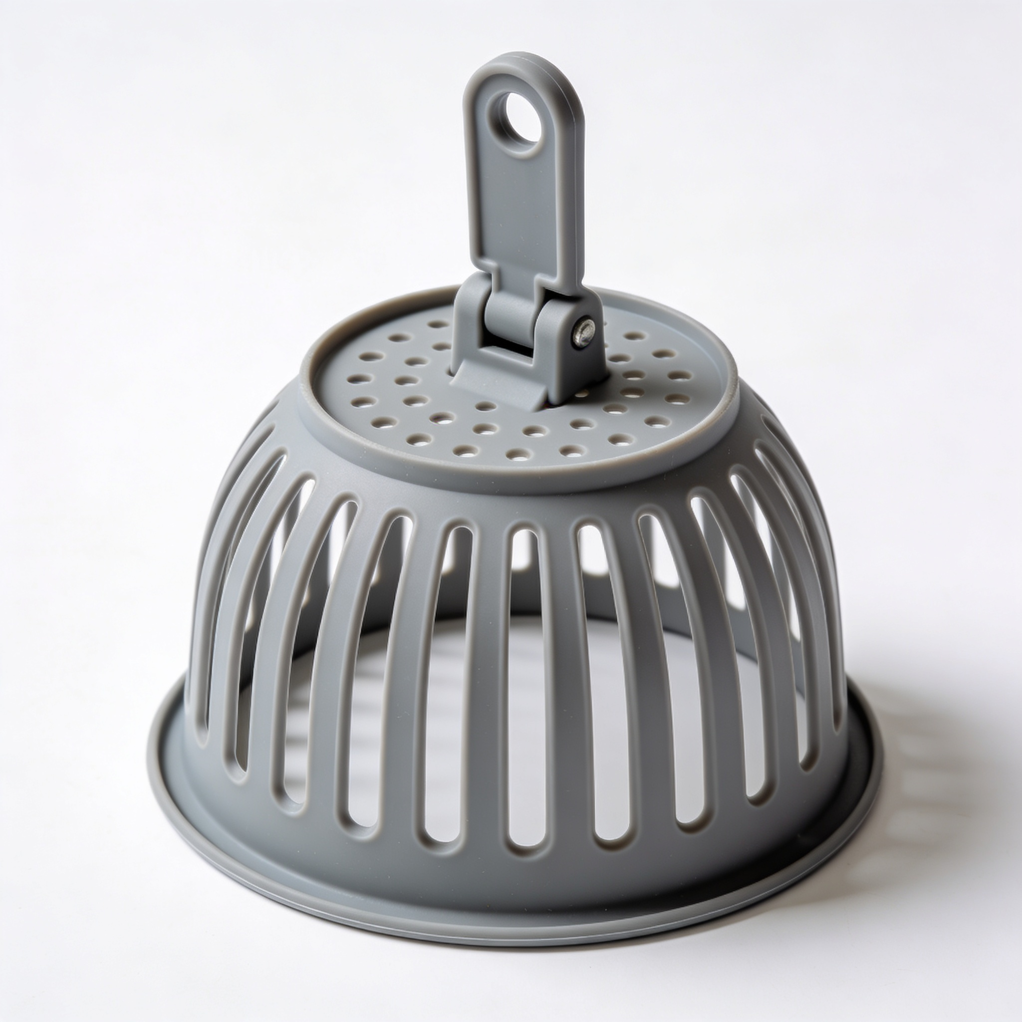 kitchengadget Kitchen Gizmo Snap N' Strain - Silicone Pasta Strainer Clip-On for Pots and Pans - Heat Resistant Colander for Vegetables and Noodles - Kitchen Gadgets for Cooking - Space-Saving Design - Gray