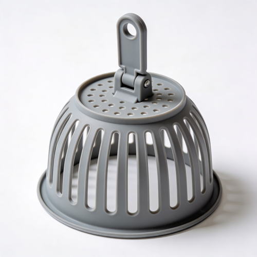 kitchengadget Kitchen Gizmo Snap N' Strain - Silicone Pasta Strainer Clip-On for Pots and Pans - Heat Resistant Colander for Vegetables and Noodles - Kitchen Gadgets for Cooking - Space-Saving Design - Gray